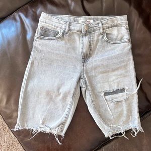 Zara denim distressed shorts